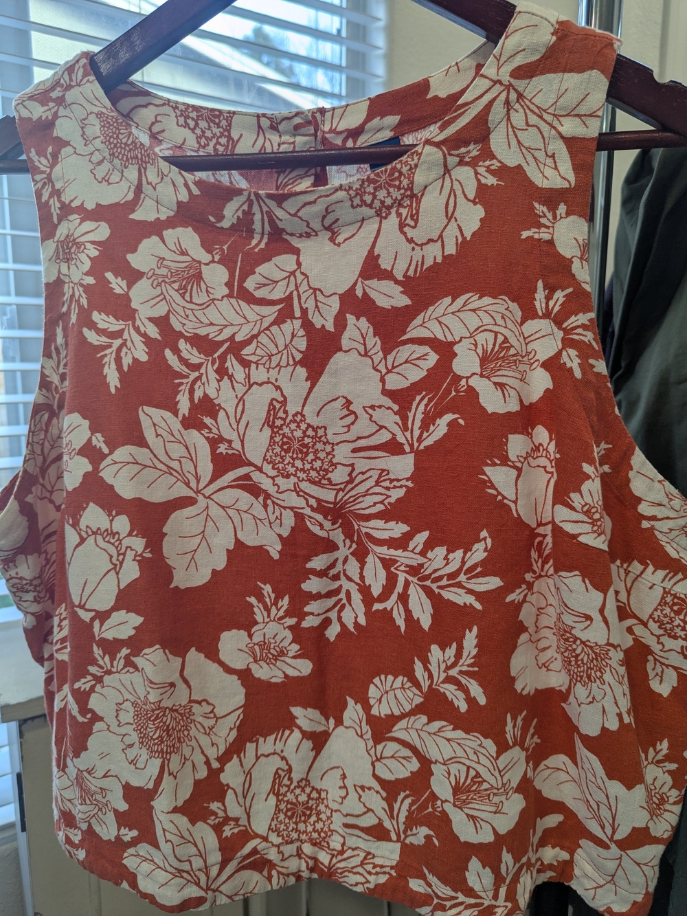 Old Navy Burnt Orange Floral Sleeveless Top
